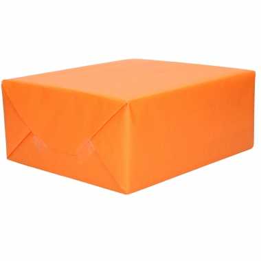 1x rol kraft inpakpapier oranje 200 x 70 cm