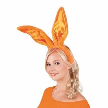 2x stuks oranje konijnen/hazen oren op diadeem voor volwassenen