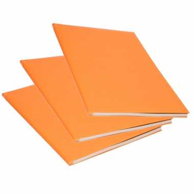 3x rollen kraft kaftpapier oranje 200 x 70 cm