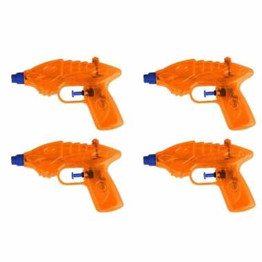 5x waterpistool/waterpistolen oranje 16,5 cm