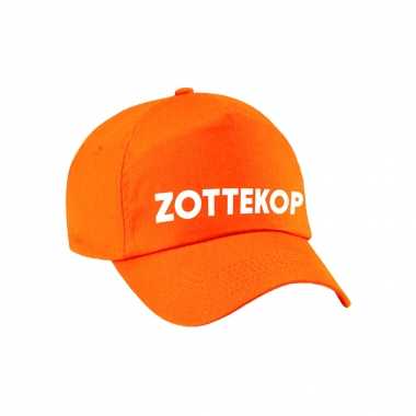 Carnaval fun pet / cap zottekop oranje voor dames en heren