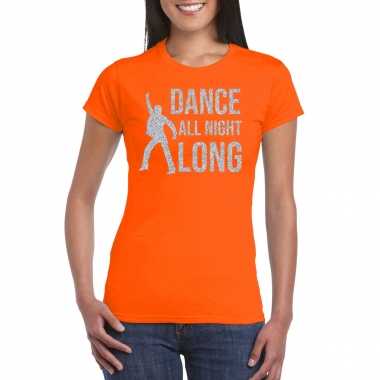 Dance all night long / 70s / 80s t-shirt oranje voor dames