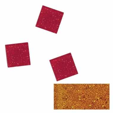 Glitter mozaiek steentjes oranje 50 gram