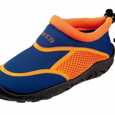 Neopreen blauw oranje waterschoenen voor kinderen