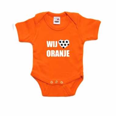 Oranje fan romper / kleding holland wij houden van oranje ek/ wk voor babys
