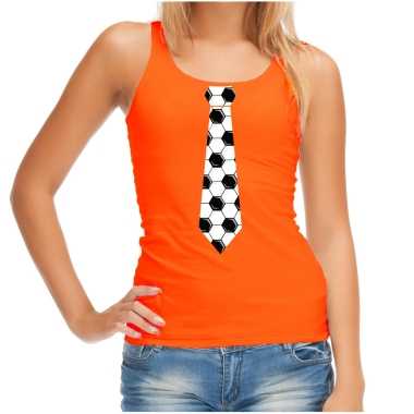 Oranje fan tanktop / kleding holland voetbal stropdas ek/ wk voor dames