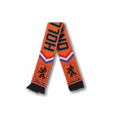 Oranje holland thema fan sjaal gebreid