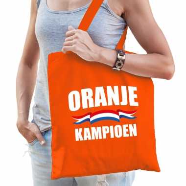 Oranje kampioen supporter tas oranje voor dames en heren - ek/ wk voetbal / koningsdag