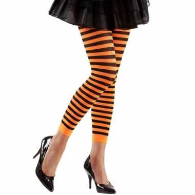 Oranje met zwarte dames legging