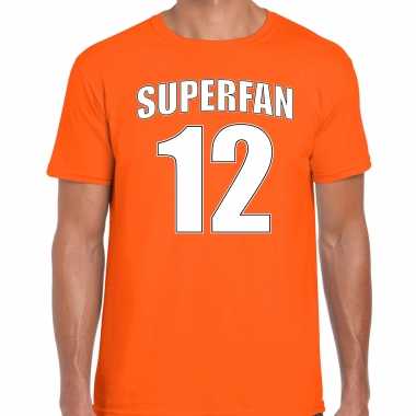 Oranje shirt / kleding superfan nummer 12 voor ek/ wk voor heren