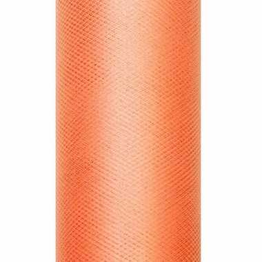 Oranje tule stoffen 50 cm breed