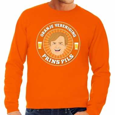 Oranje vereniging prins pils sweater oranje heren