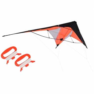 Oranje vlieger 180 x 70 cm met meeneemtas