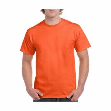 Set van 2x stuks oranje t-shirts voordelig, maat: l