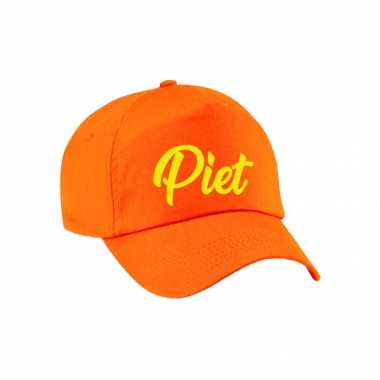 Sinterklaas verkleed pet/cap piet oranje voor dames en heren