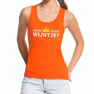 Wijntje met kroontje mouwloos shirt / tanktop oranje dames