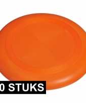 10x kunststof oranje frisbees