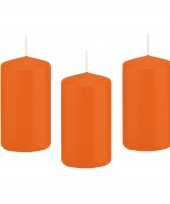 12x kaarsen oranje 5 x 10 cm 23 branduren sfeerkaarsen