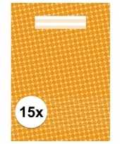 15x schoolspullen schrift a4 gelinieerd oranje