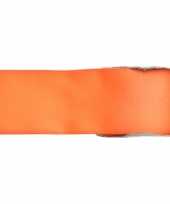 1x oranje satijnlint rollen 2 5 cm x 25 meter cadeaulint verpakkingsmateriaal