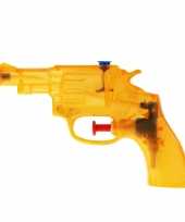 1x oranje transparant cowboy waterpistool 13 cm