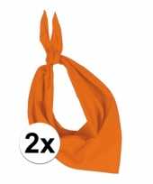 2 stuks oranje hals zakdoeken bandana style