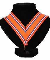 20x stuks halslint supporters fans oranje rood wit blauw