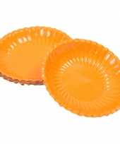 20x stuks oranje kartonnen serveer schaaltjes 16 cm