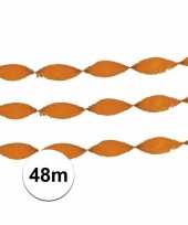 2x crepe papier slinger oranje 24 meter