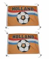 2x holland raamvlag oranje 150 x 100 cm ek wk voetbal versiering