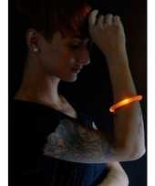 2x lichtgevende armband oranje met led lampjes voor volwassenen