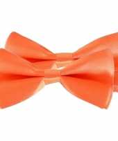 2x oranje verkleed vlinderstrikken vlinderdassen 14 cm voor dames heren