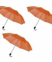 3x compacte paraplus oranje 93 cm