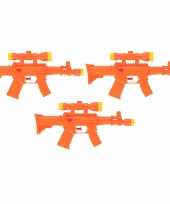 3x waterpistool waterpistolen oranje 29 cm