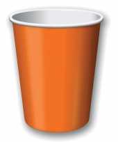40x oranje wegwerp bekertjes 256 ml feestdecoratie