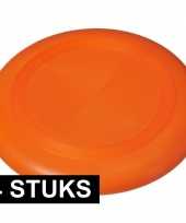 4x kunststof oranje frisbees