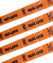 4x oranje holland afzetlint met leeuw ek wk koningsdag markeerlint versiering