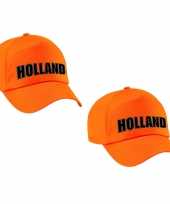4x stuks holland fan pet cap oranje ek wk koningsdag voor volwassenen