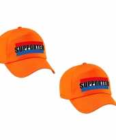 4x stuks oranje holland supporter pet cap met nederlandse vlag ek wk voor kinderen
