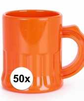 50 stuks oranje shotglaasjes 2 5 cl