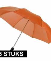 5x compacte paraplus oranje 93 cm