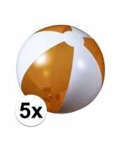 5x strandbal opblaasbaar oranje