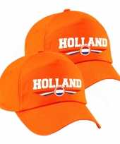 6x stuks nederland holland landen pet baseball cap oranje voor kinderen