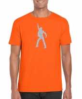 70s 80s disco t-shirt oranje voor heren 10226773