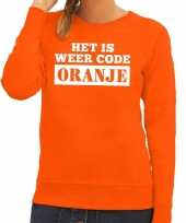 Code oranje sweater oranje dames