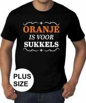 Grote maten zwart oranje is voor sukkels t-shirt heren