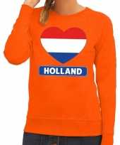 Hart hollandse vlag sweater oranje dames