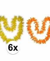 Hawaiikransen pakket oranje en geel 6x
