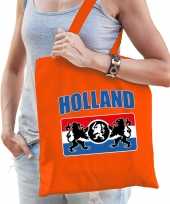 Holland leeuw met wapenschild supporter tas oranje voor dames en heren ek wk voetbal koningsdag