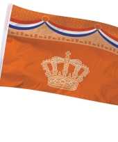 Holland oranje gevelvlag met kroon 100 x 150 cm